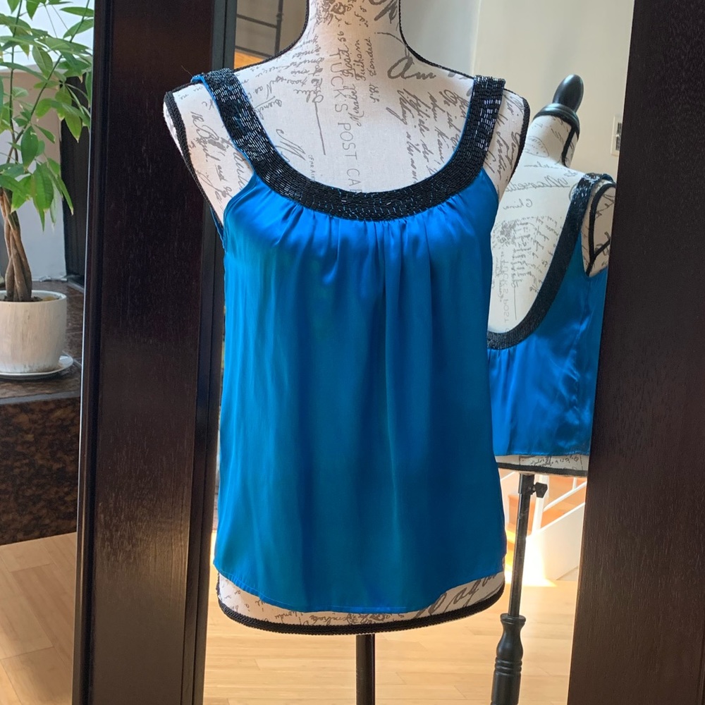 EUC BEADED SILK BACKLESS TOP